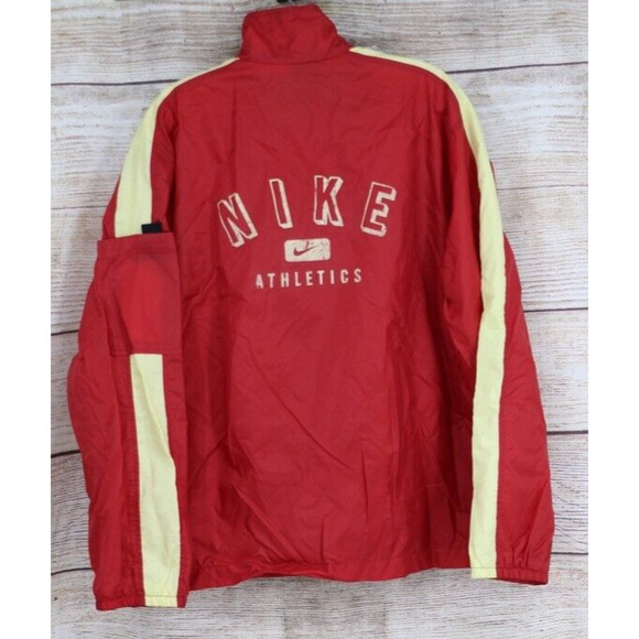 Y2K Nike Boys Youth Sz Large 12-14 Full Zip Oversize Windbreaker Jacket Red - Picture 7 of 11